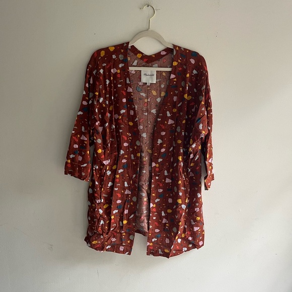 MADEWELL Short Robe Jacket Terazzo Burnt Umber Size Medium - Picture 4 of 8